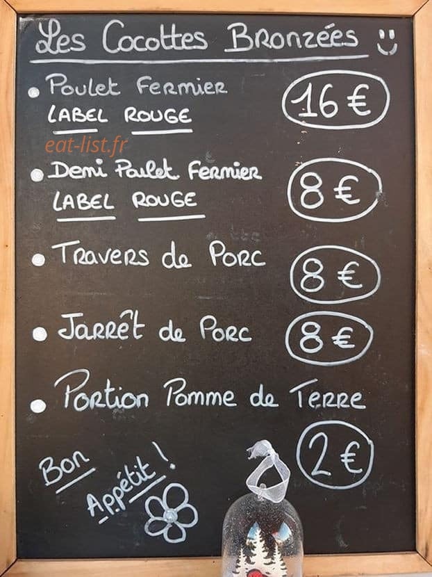 Les Cocottes Bronzées — carte page 1