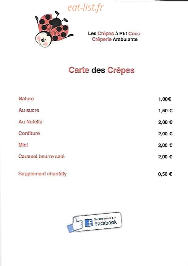 Les Crepes a Ptit Cocc — carte page 2