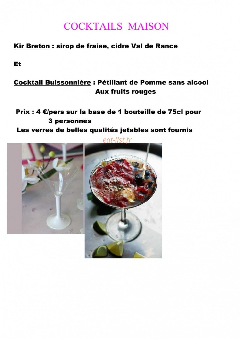 Les Crêpes Buissonnières — carte page 6