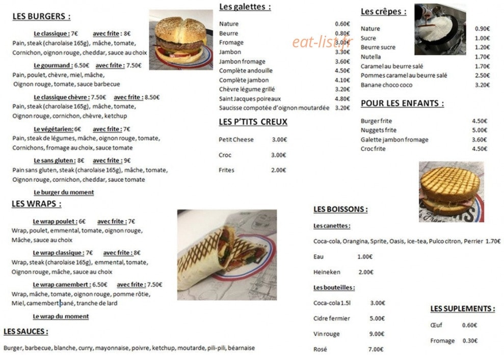 Les délices de candice — carte page 1