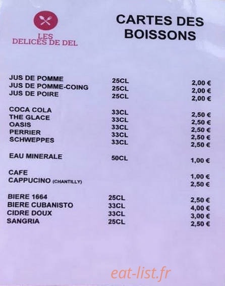 Les délices de Del — carte page 5