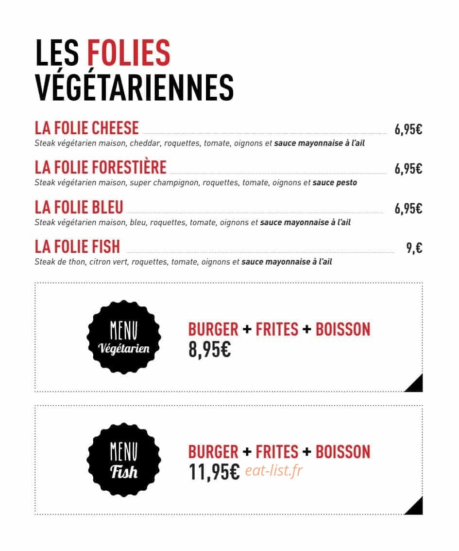 Les Folies Burger's — carte page 3