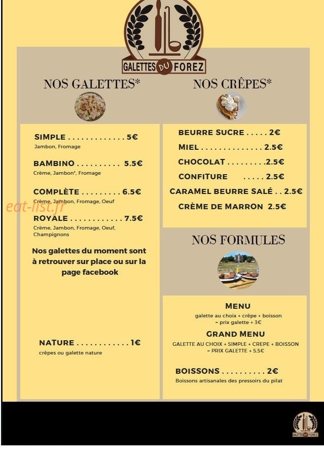 Les galettes du Forez — carte page 1