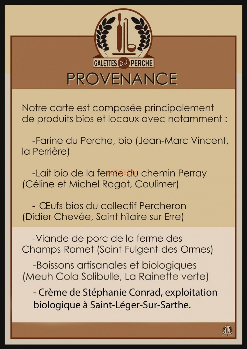 Les Galettes du Perche — carte page 5
