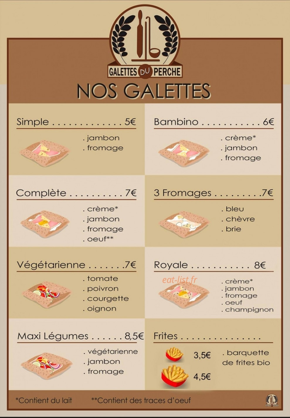 Les Galettes du Perche — carte page 1