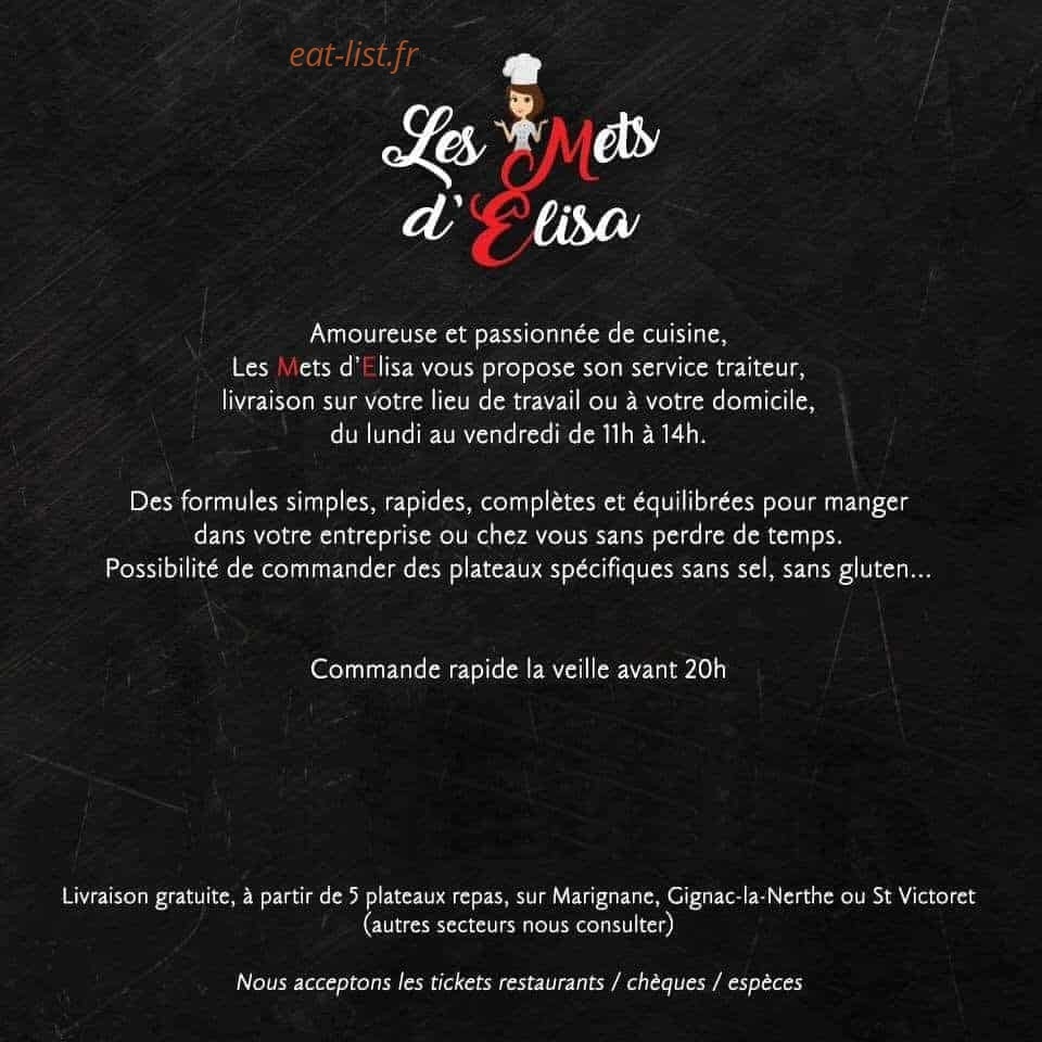Les mets d'elisa — carte page 1