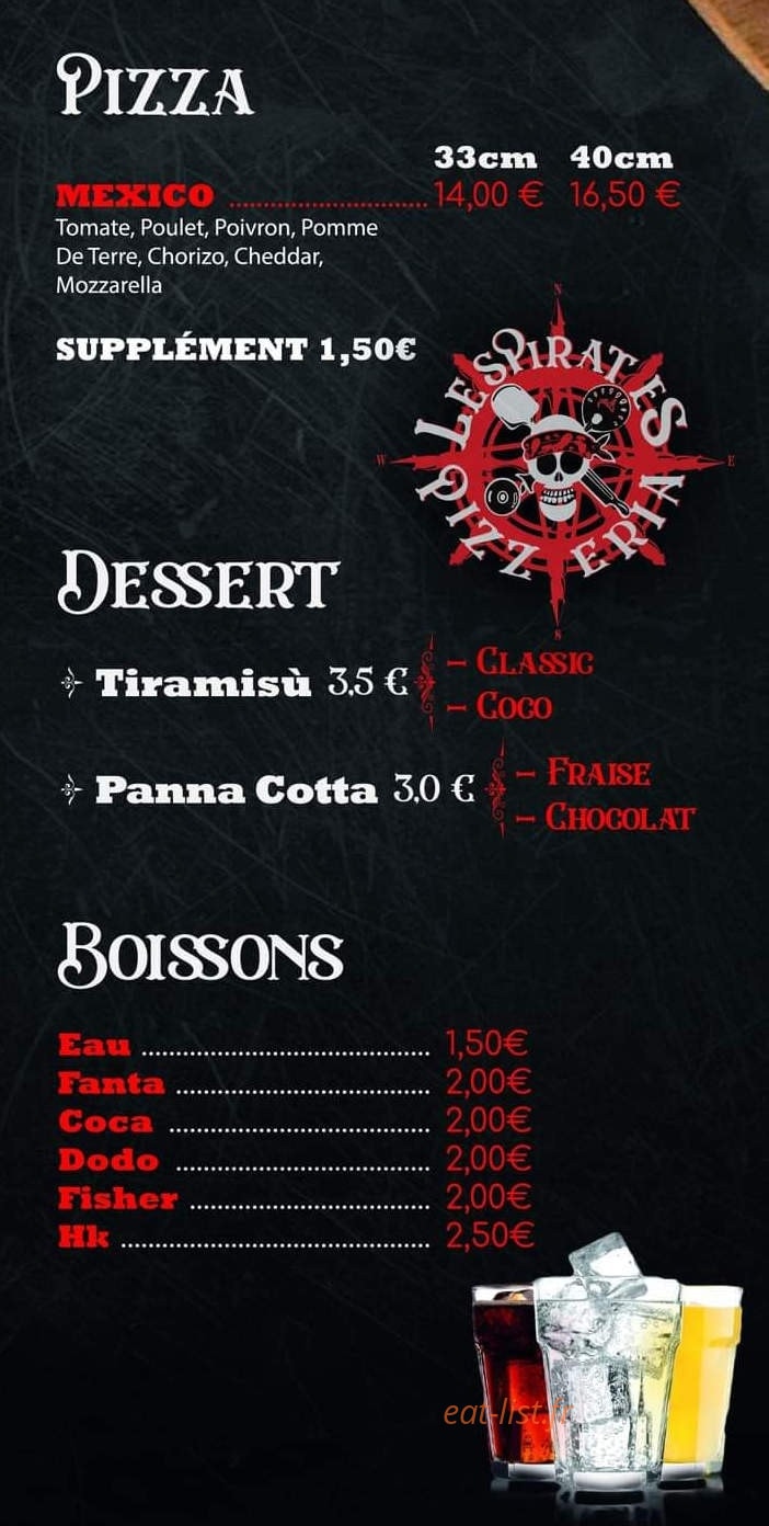 Les pirates pizzeria — carte page 3