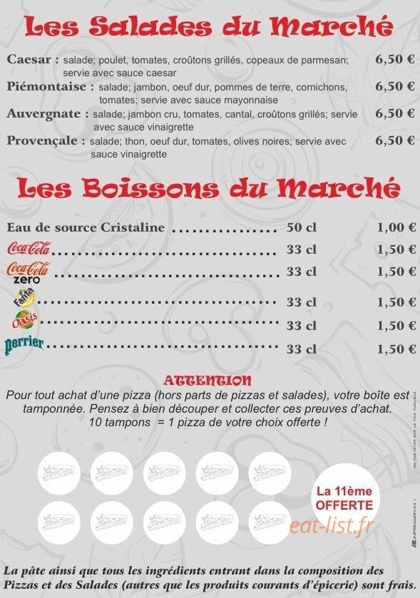 Les pizzas du marché — carte page 2