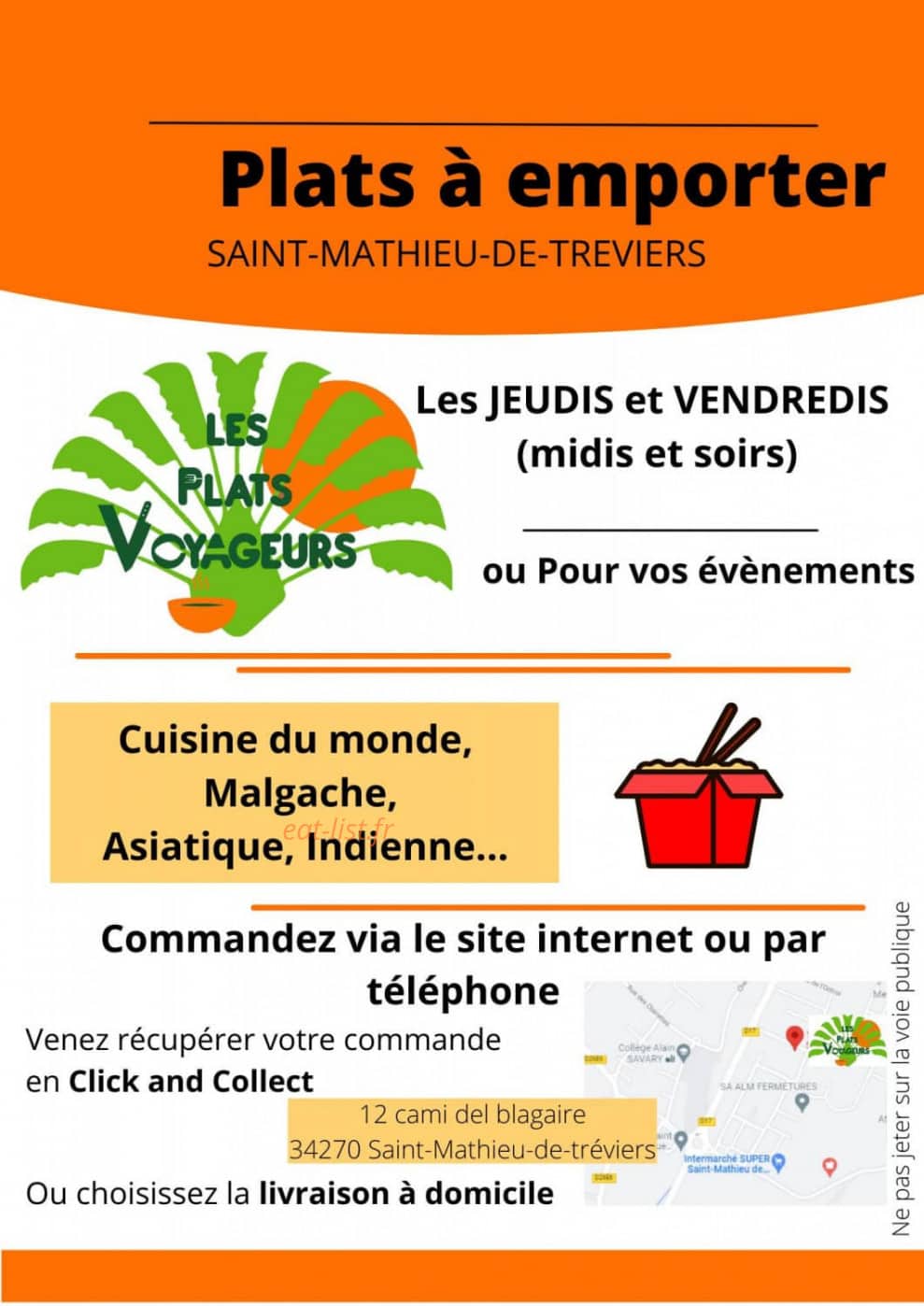Les plats voyageurs — carte page 1