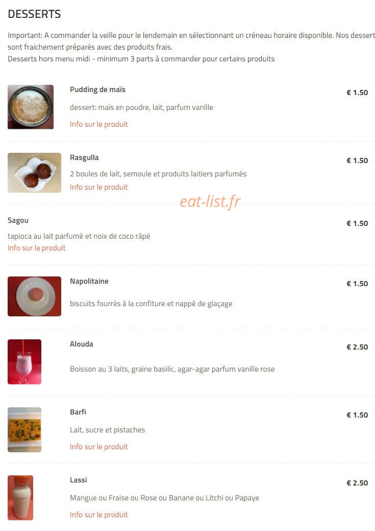Les saveurs de dodo — carte page 10