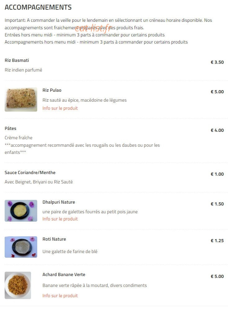 Les saveurs de dodo — carte page 4