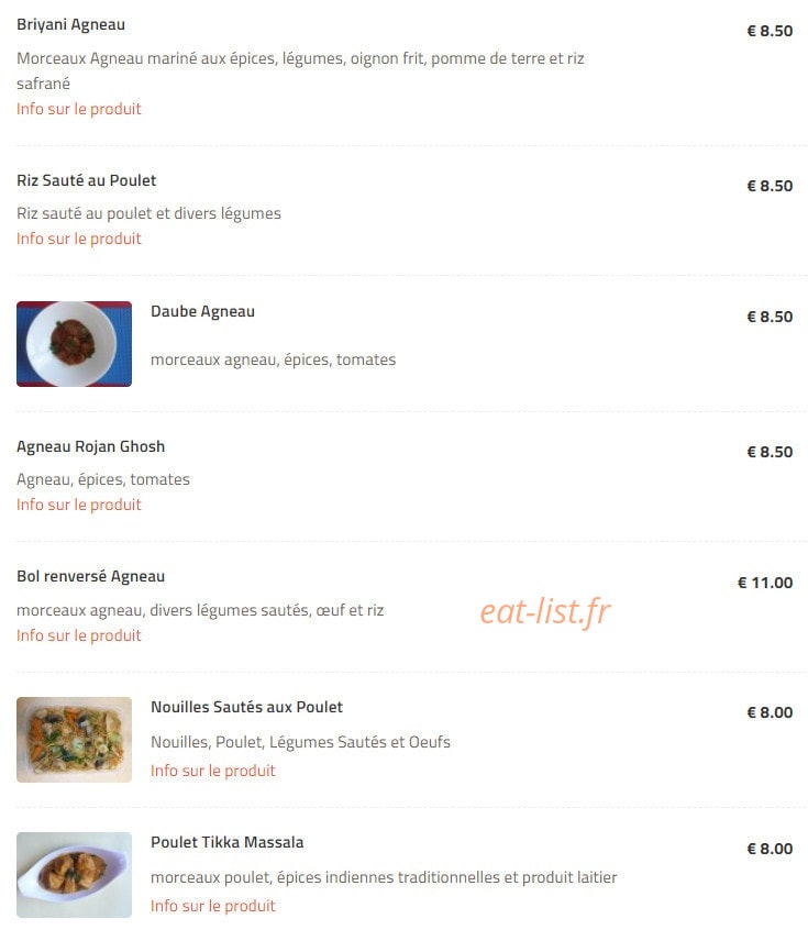 Les saveurs de dodo — carte page 6