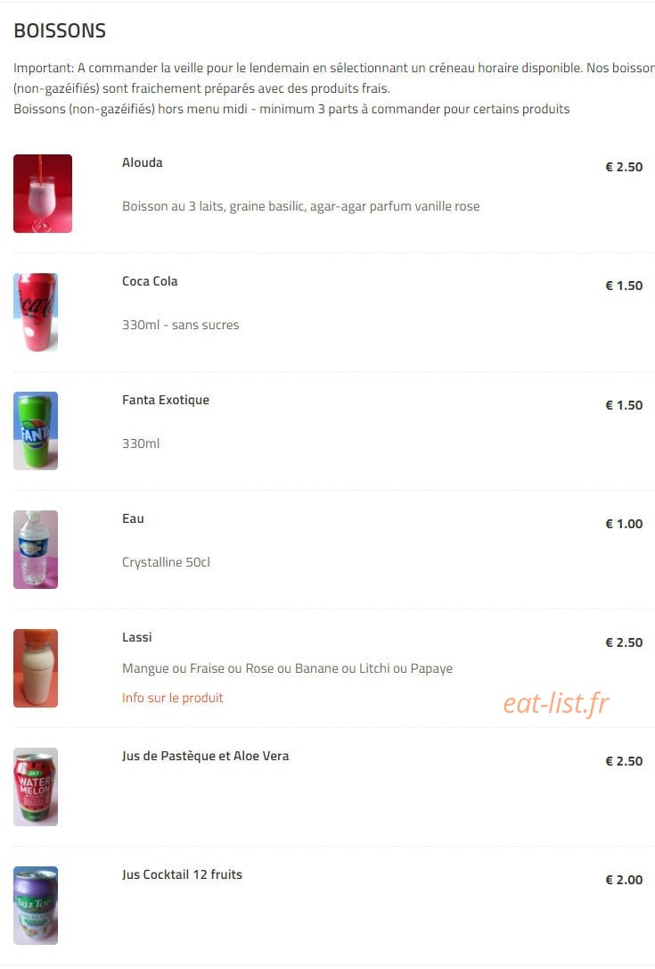 Les saveurs de dodo — carte page 12