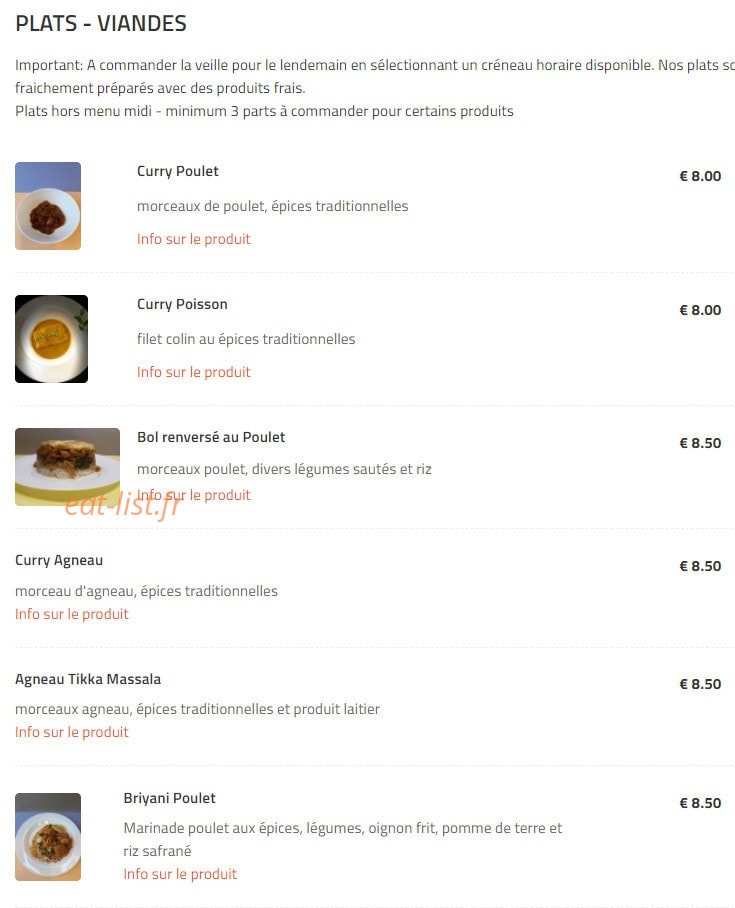 Les saveurs de dodo — carte page 5