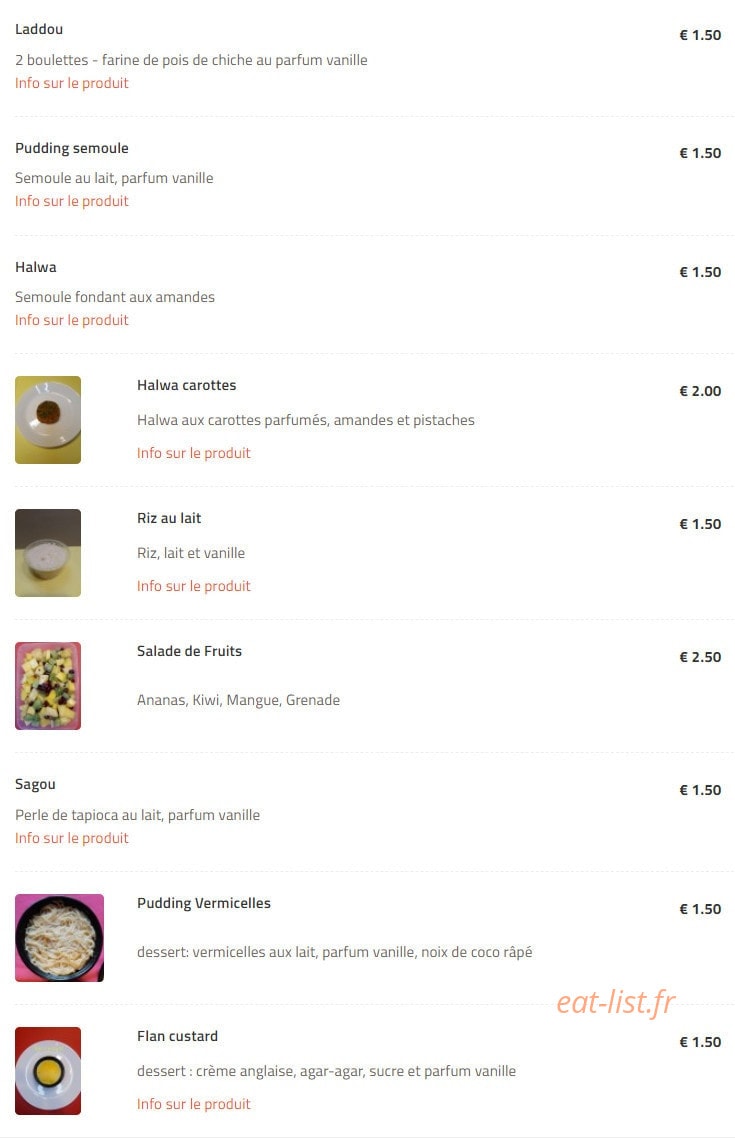 Les saveurs de dodo — carte page 11
