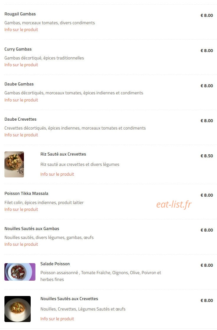 Les saveurs de dodo — carte page 8