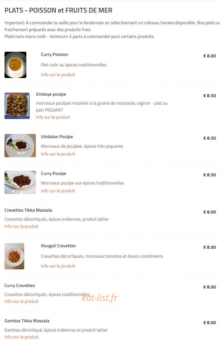 Les saveurs de dodo — carte page 7