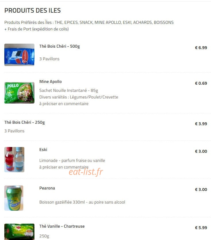 Les saveurs de dodo — carte page 13