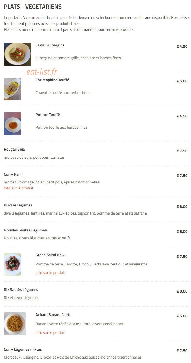 Les saveurs de dodo — carte page 9