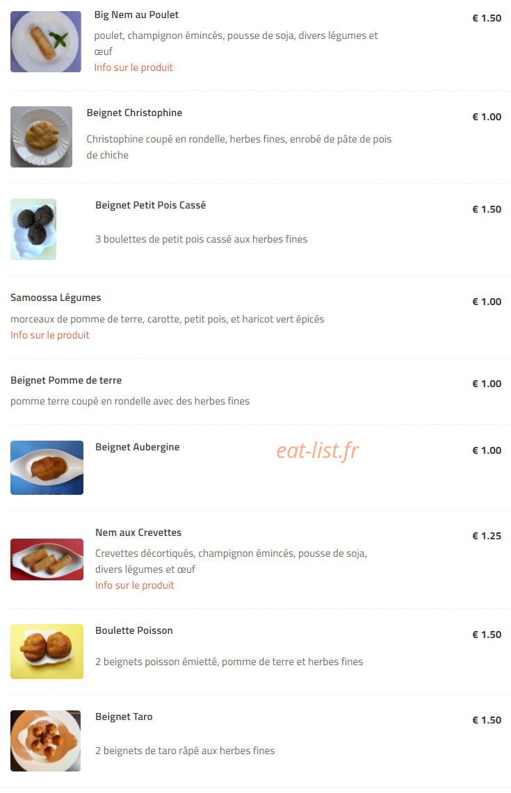 Les saveurs de dodo — carte page 3