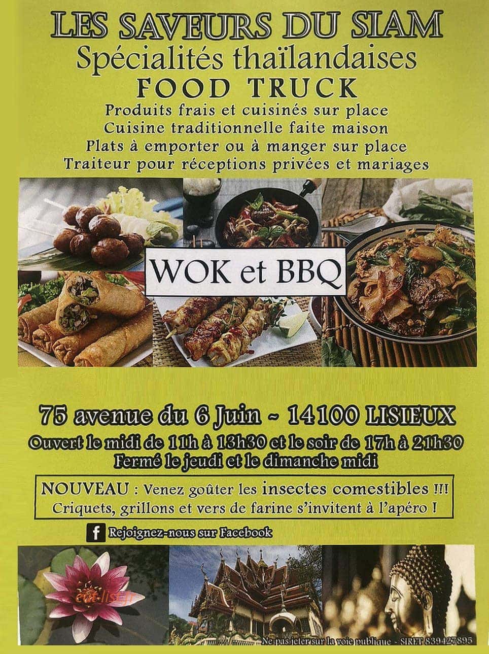 Les Saveurs du Siam — carte page 1