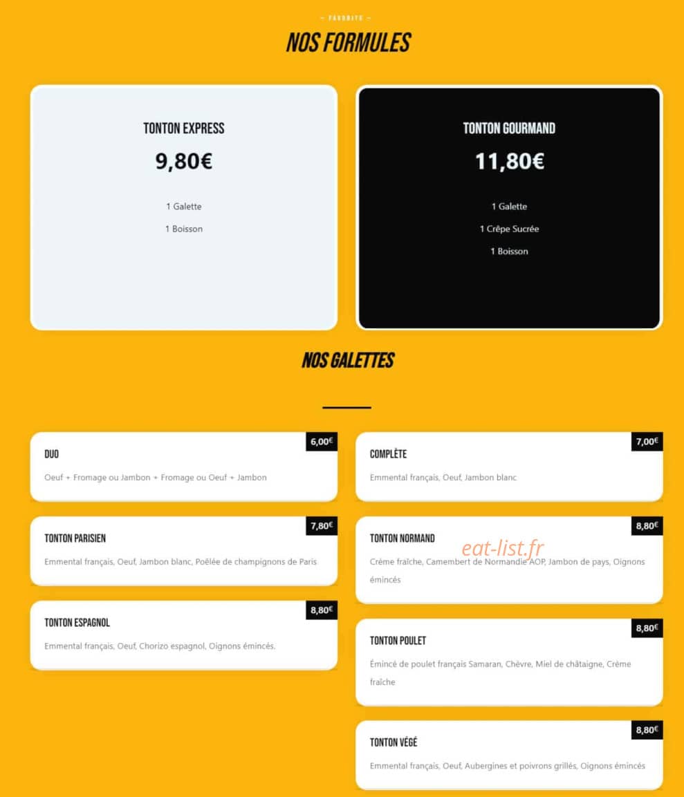 Les Tontons Crêpeurs — carte page 1