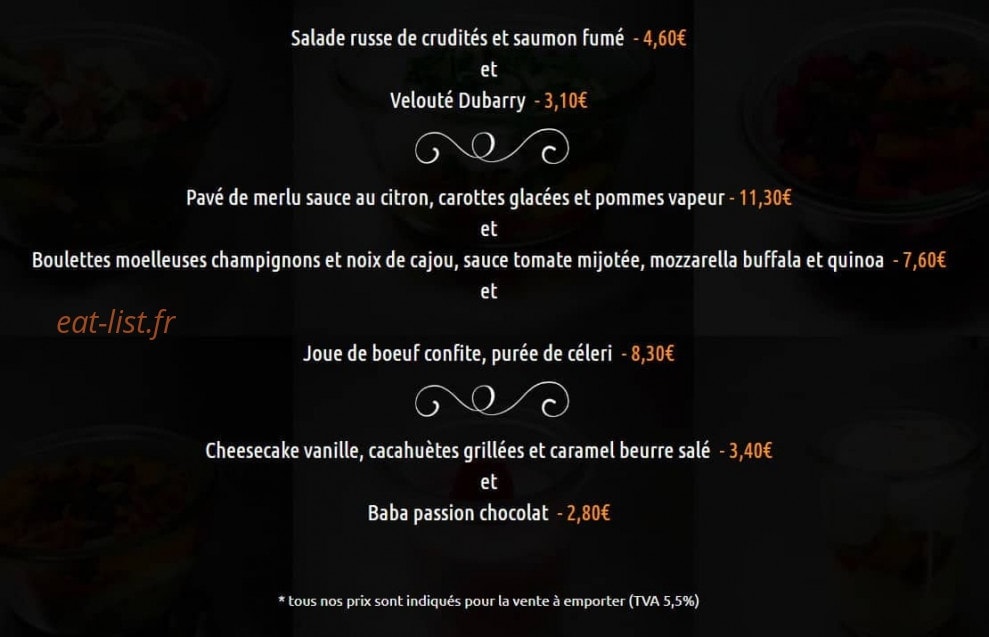 Les Toqués du Bocal — carte page 1