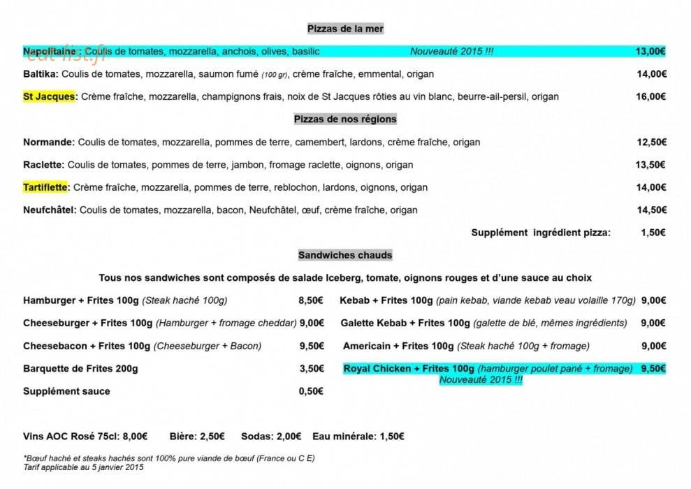 Liberty Pizza76 — carte page 2