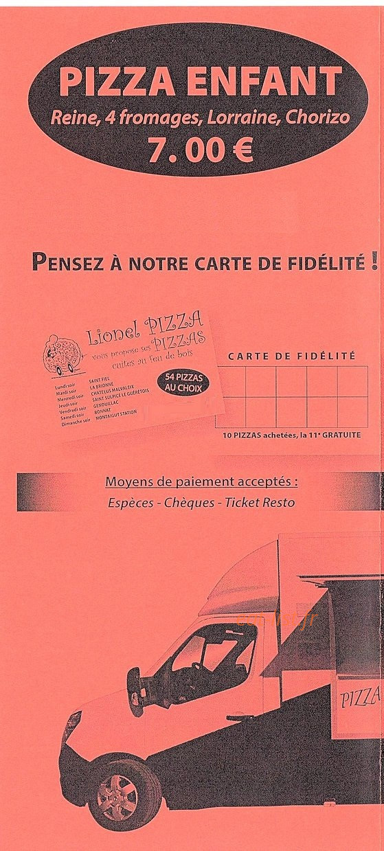 Lionel pizza — carte page 5