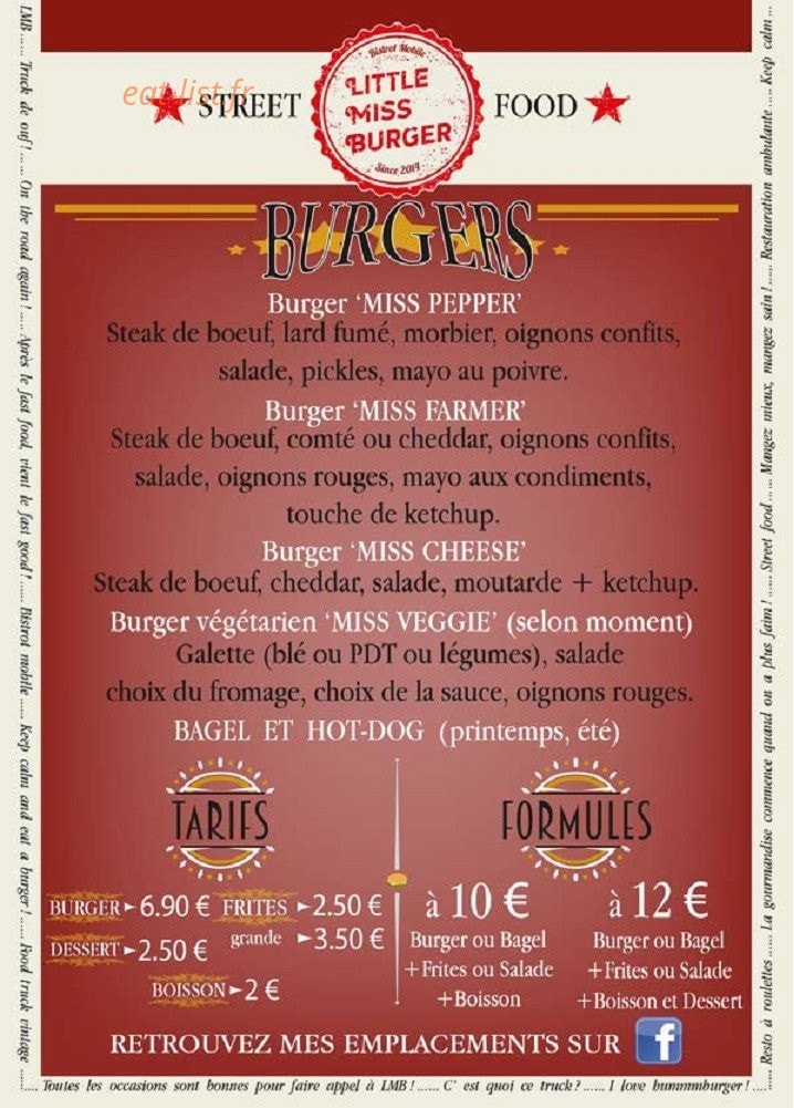 Little Miss Burger — carte page 1
