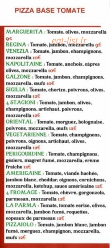 Little Pizza — carte page 2