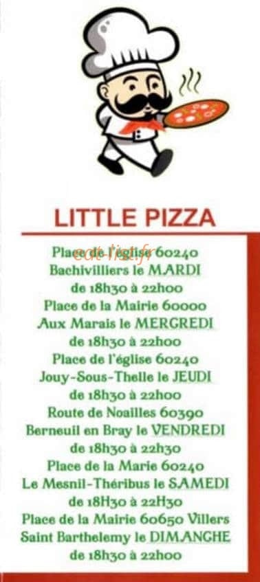 Little Pizza — carte page 1