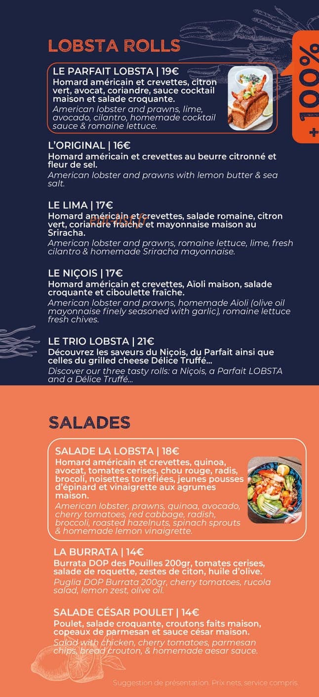 Lobsta — carte page 1