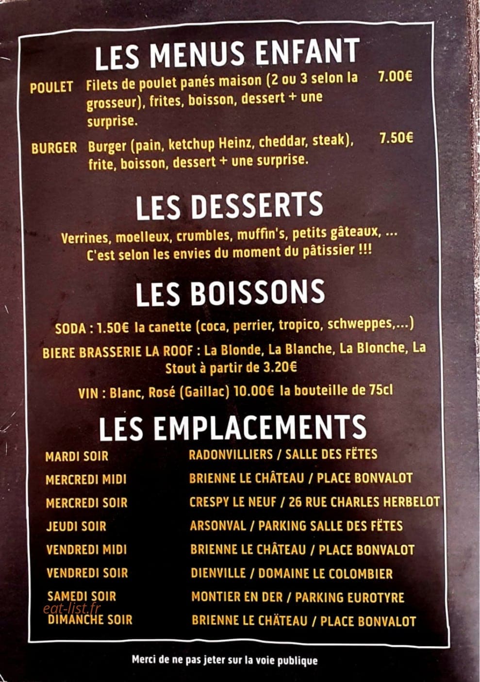 Local Snack'Lap — carte page 3