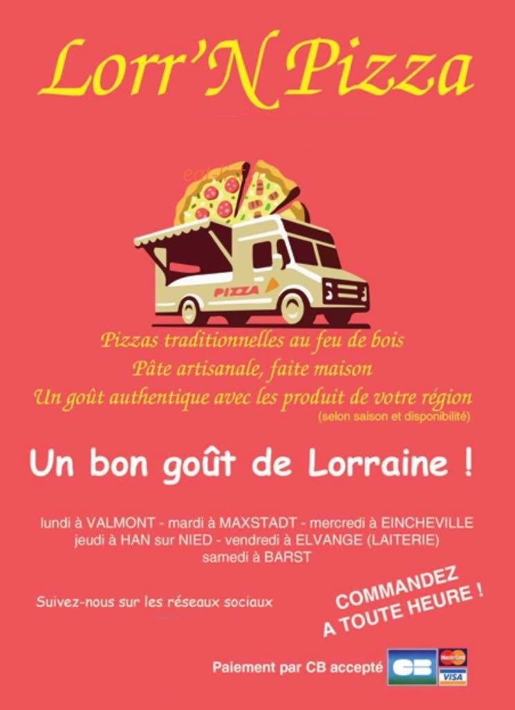 Lorr’N Pizza — carte page 1