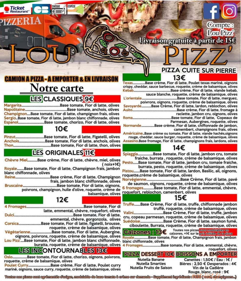 Lou Pizz' — carte page 3