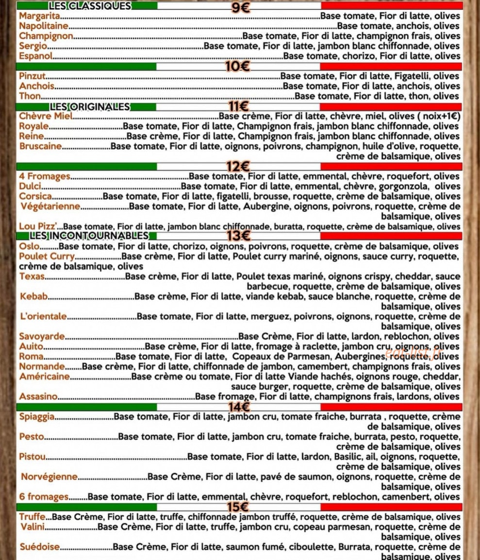 Lou Pizz' — carte page 2
