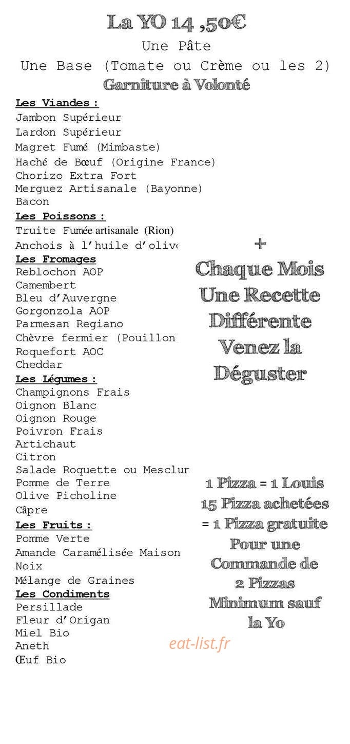 Louis la Pizza — carte page 3
