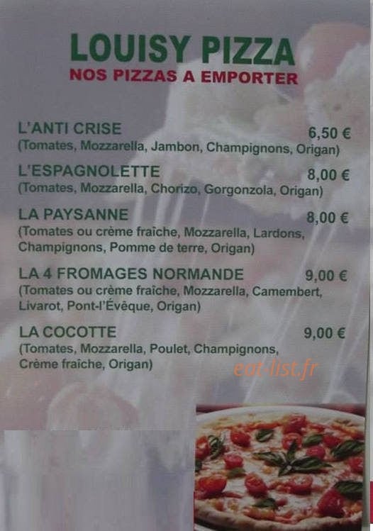 Louisy Pizza — carte page 2