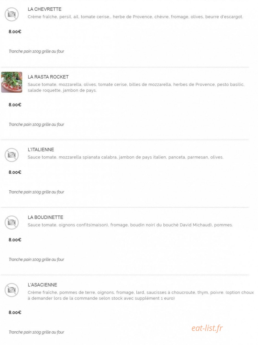 Loulou pizz — carte page 14