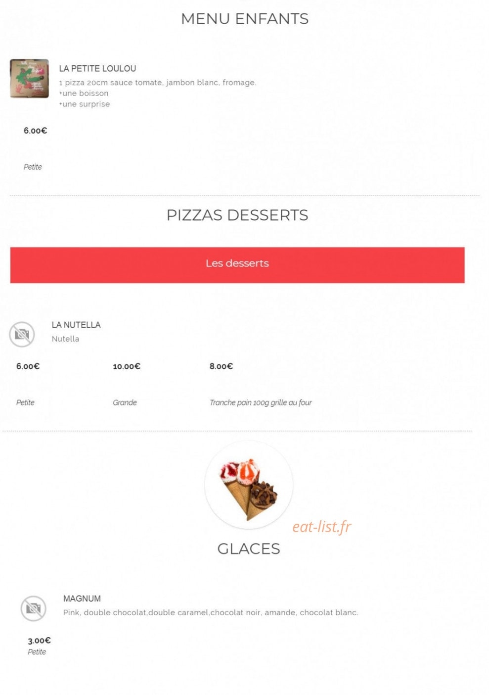 Loulou pizz — carte page 15