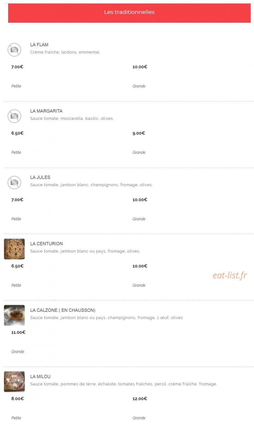 Loulou pizz — carte page 4
