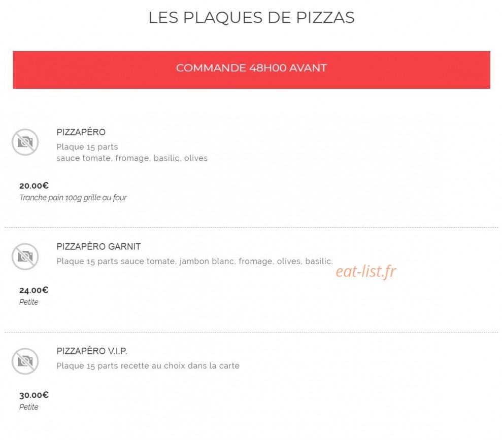 Loulou pizz — carte page 19