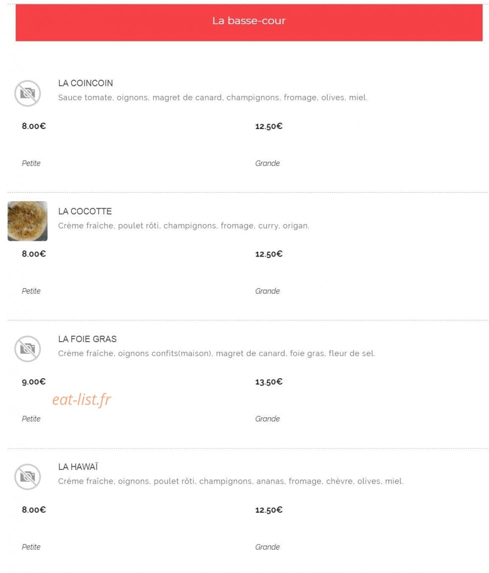 Loulou pizz — carte page 6