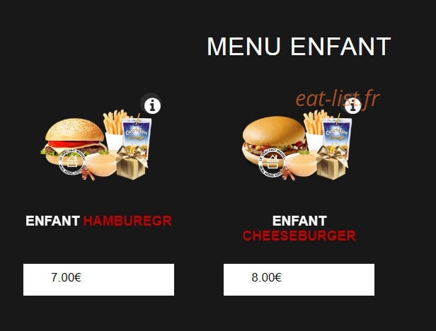 Lovely Burgers — carte page 1