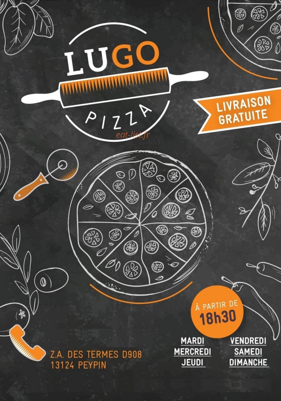 Lugo Pizza — carte page 1