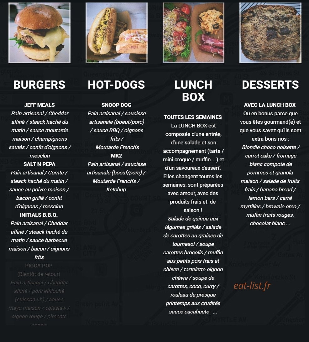 Lunch wagon — carte page 1
