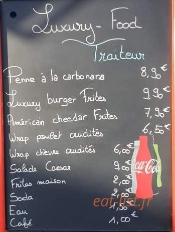 Luxury Food — carte page 1