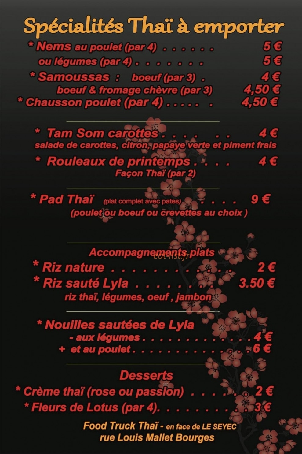 Lyla Thai — carte page 1