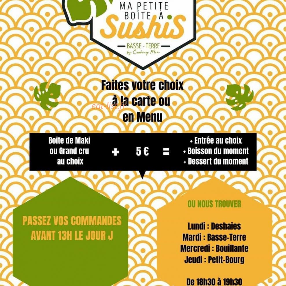 Carte et menu Ma petite boîte à Sushis Deshaies